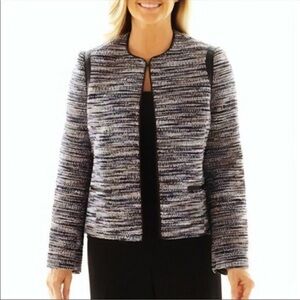 Beautiful Multi Color Tassel Stitch Alfred Dunner Via Condotti Blazer Jacket!